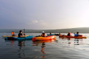 Kayaks on Honeoye Lake