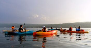Kayaks on Honeoye Lake