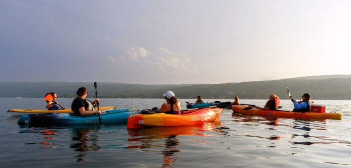 Kayaks on Honeoye Lake