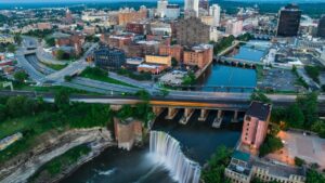 Aerial view of Rochester, NY.