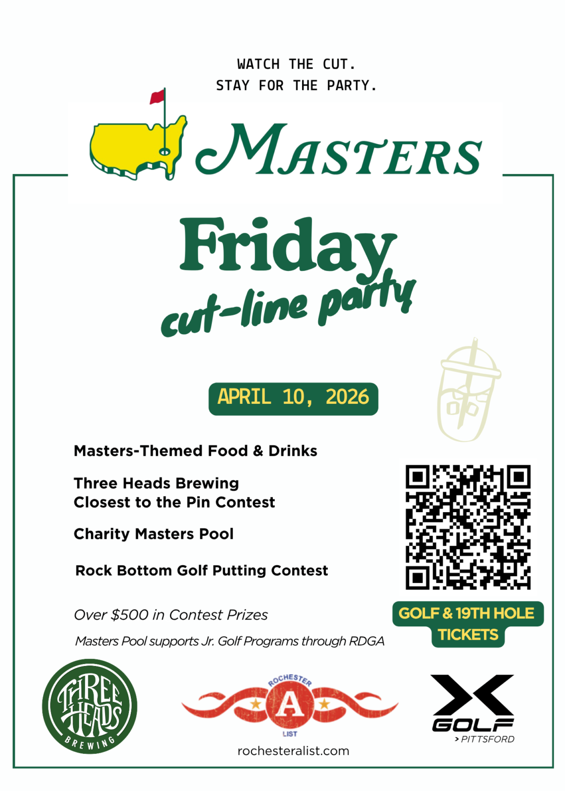 Masters Friday Cut Line Party Poster
